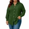 Damesmode Casual Kleur Knoopsluiting Lange Mouwen Shirt Top