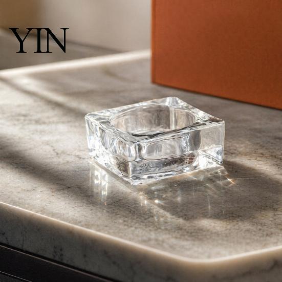 Transparent Glass Tealight Holder Flower Holder, Plum Blossom Candle Bump Resistant for Home Party Decor, Wedding Table Centerpiece Decorative