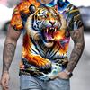 T-Shirt mit Tiger-Print, 3D-Tier-Print, Herrenhemden, Sommer, kurzärmelig, Herrenpullover, übergroße T-Shirts, lässige Oberteile, T-Shirts für Herren