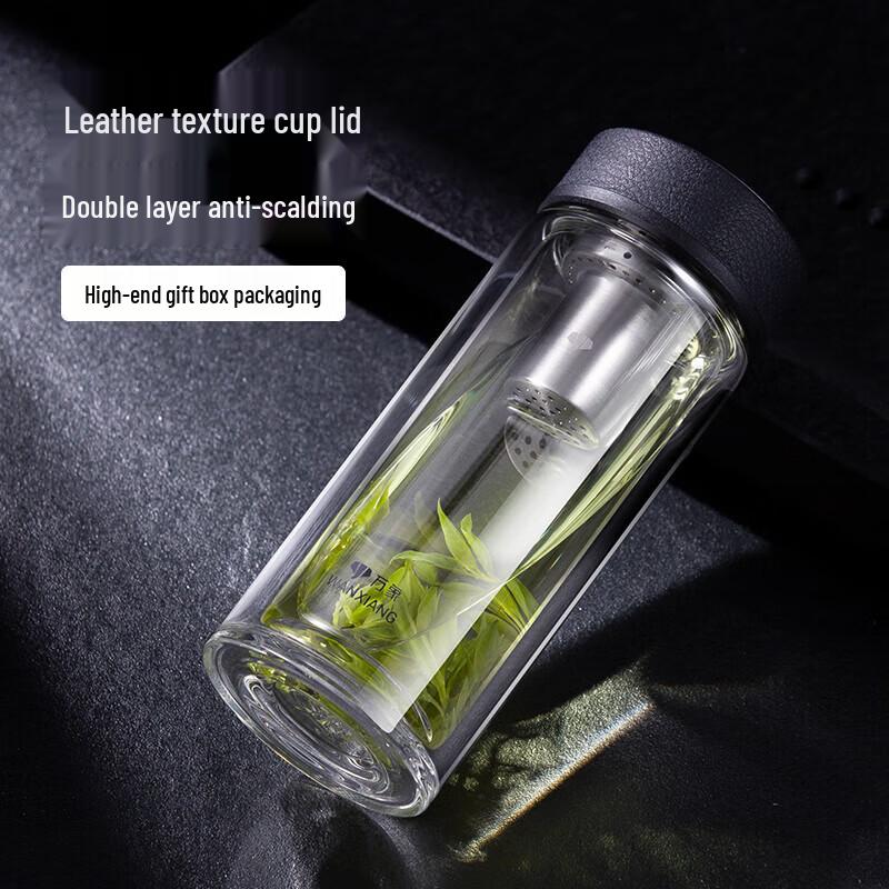WANXIANG Double Wall Glass Tea Mug with Infuser