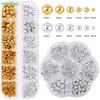12 Compartment/ Box Gold Silver ABS Semi-round Pearl Nail Art Decor Mix Manicure Salon Accessories