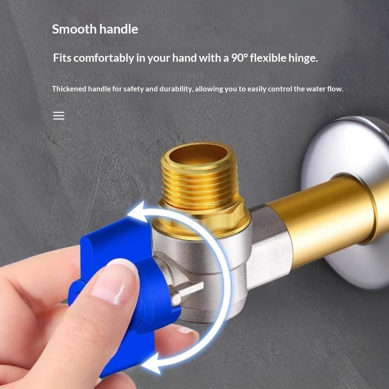 2Pcs Heavy Duty Copper Ball Valve Leakproof Full Opening Smooth Flow Shutoff Valve for Bathroom Renovation