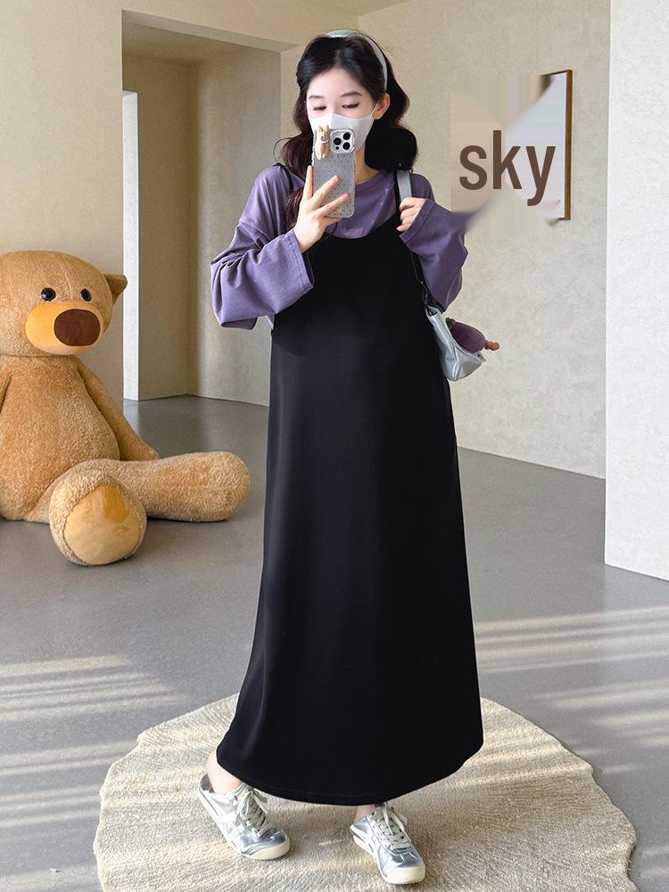 2026 Spring/Summer Maternity Slimming Long Casual Dress Set Double Extra Large