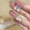 S925 Silver Needle Natural Freshwater Pearl Zircon Square Diamond Earrings Women's Niche Light Luxury Design High-end Earrings Pendant Earrings 2026