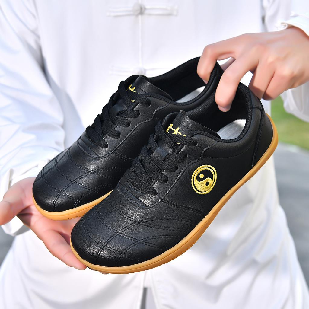 Tai Chi Shoes With Soft Leather Cow Tendon Sole Suitable Both Men Women Wear-resistant Competition Activities Martial Arts Practicing Men's