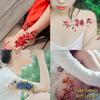 Rose Butterfly Flower Temporary Tattoo Stickers Lotus Green Leaf Waterproof Butterfly Tattoo Stickers Personalized Long Lasting
