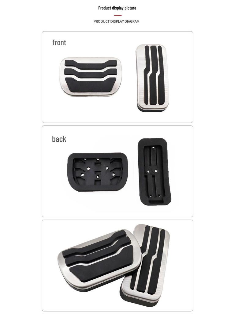 Non-Slip Pedal Set for Ford Edge: Throttle, Brake & Rest Area Decorative Accessories