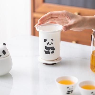 Cute Panda Tea Set Anti Heat Hand Grip Chinese Congou Tea Set Tea Making Equipment  Travel Tourism