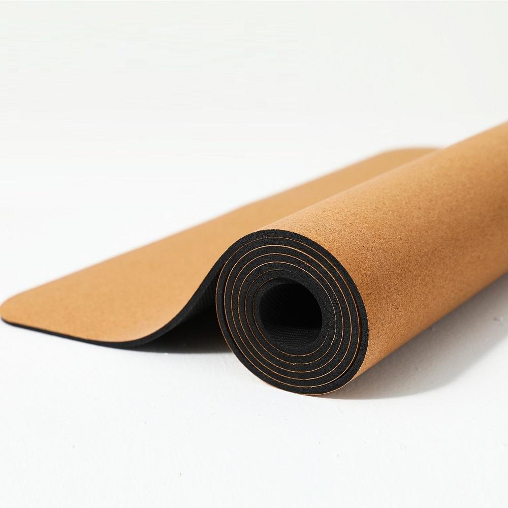 Natural Cork Rubber Yoga Mat Custom Printed Chakra Pattern Non Slip Sweat Absorbent Fitness Pilates Exercise Pad Home Gym Mat