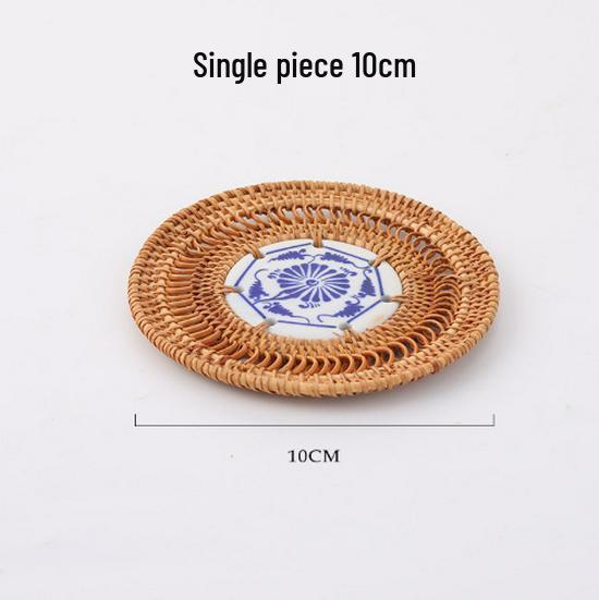 Vietnamese Rattan Tea Coaster Set: Autumn-Inspired Insulating Mats for Tea Ceremony and Kung Fu Tea Set Accessories