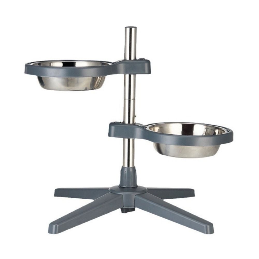 

Double Bowls Elevated Pet Bowls Stainless Steel Dog Feeder Station Raised Pet Bowl Stand Cat S