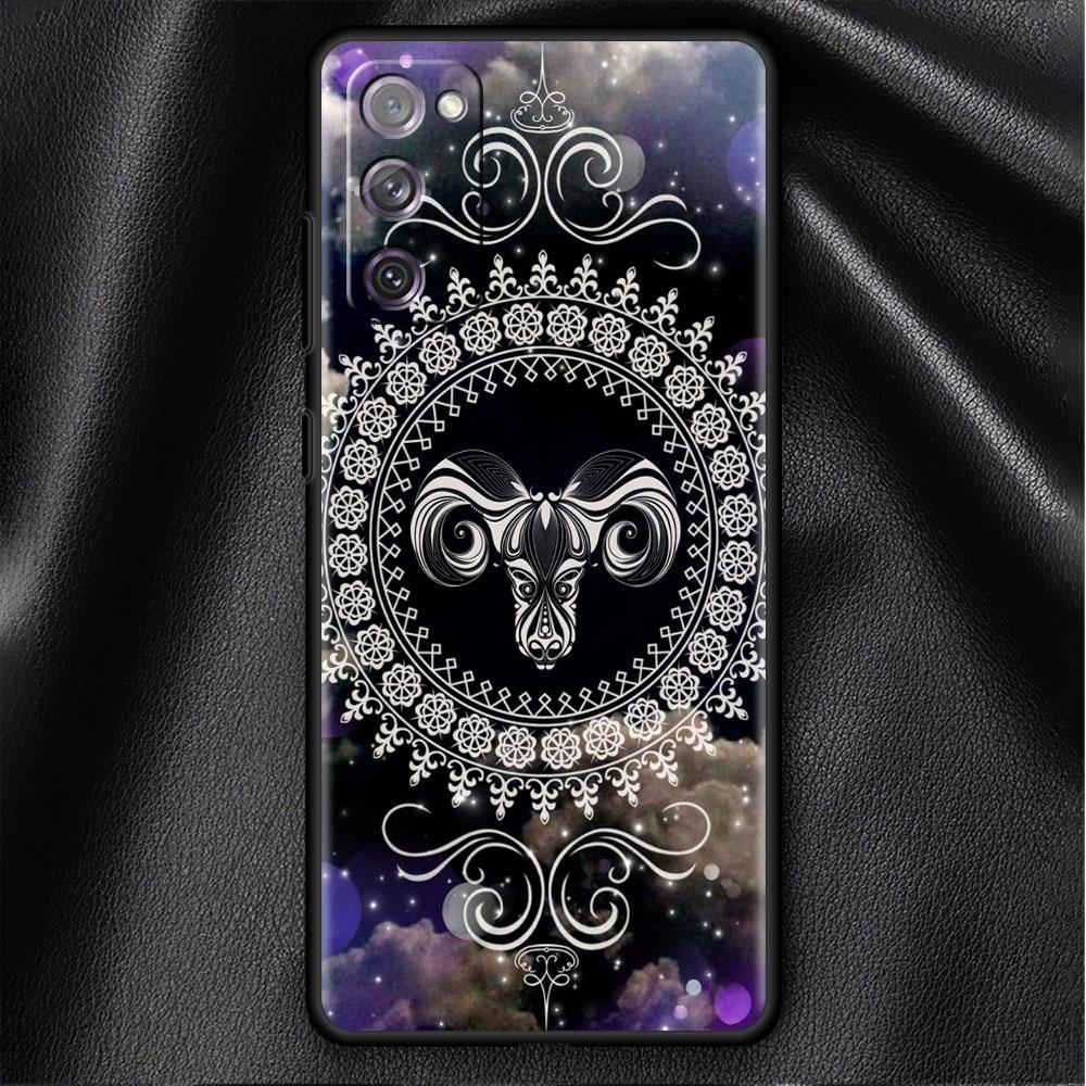 Case For Samsung Galaxy S20 FE S22 Ultra S21 Plus Luxury Soft Phone Case S10 S9 S8 S10e S7 Funda Mandala 12 Constellations Shell