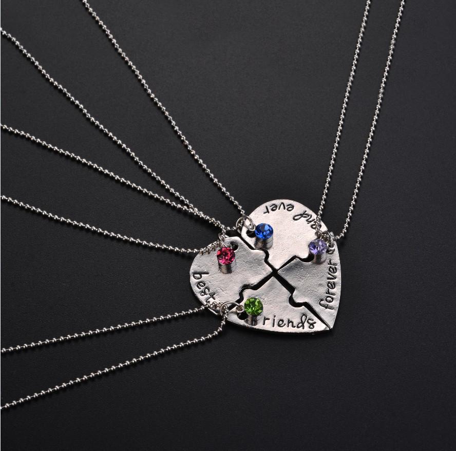 European and American Crystal Heart Necklace