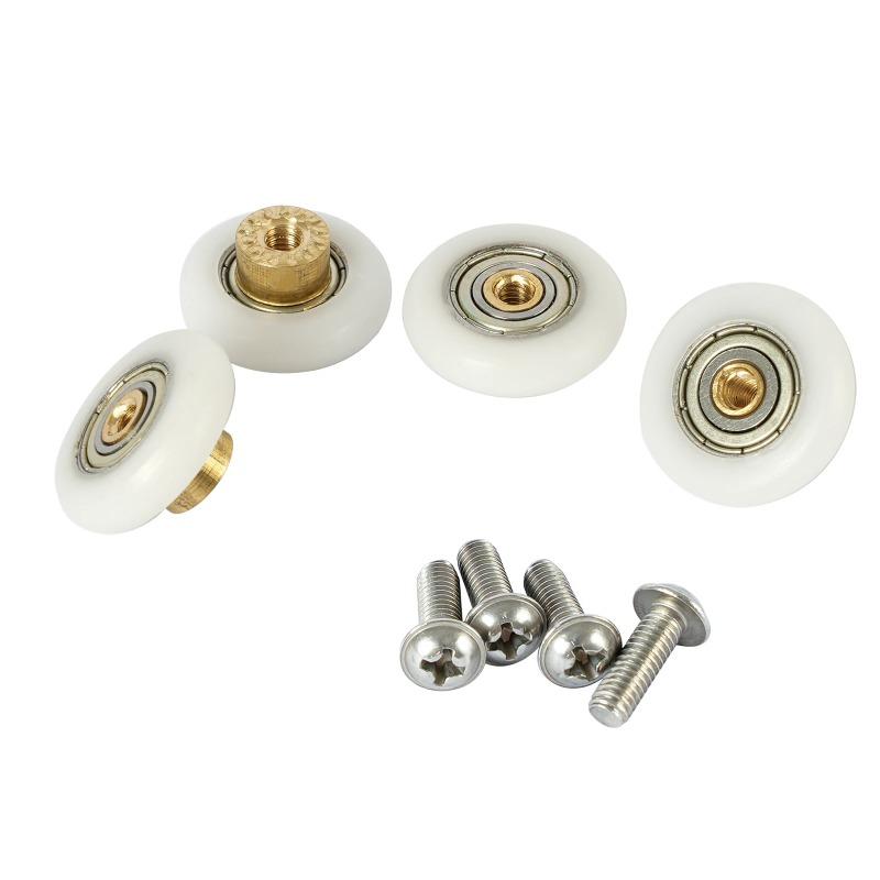 4 Stück Duschkabinen-Rollen Läufer Räder Ersatzteil Badezimmer Glas Schiebe-Duschkabine (19mm -27mm)