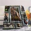 1Pc Dinosaur Print Flannel Blanket, High Quality Comfortable for All Seasons, Home Decor, Warmth and Comfort, Perfect for Christmas Gifts