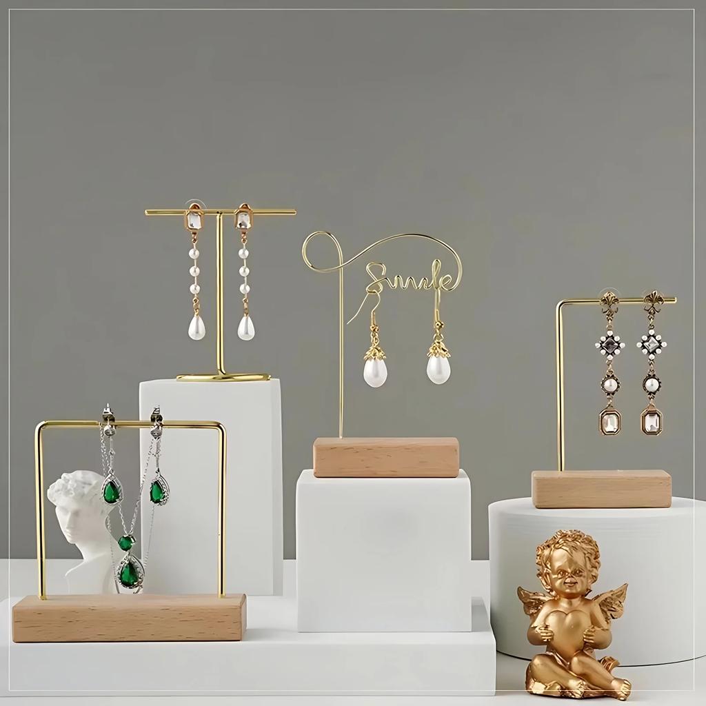 Jewelry Display Stand Bracelet Earring Necklace Storage Wood Base Rack Jewellery Organizer Holder Photo Props Home Decoration