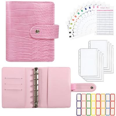 A7 Crocodile Budget Binder with Zipper Envelopes Saving Money Planner Binders with Pockets Sheets and Stickers