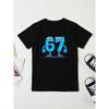 European Sizes Children's Fun Number 67 Cartoon Print T-Shirt, Cute Joyful Face Pattern Top for Boys and Girls, Summer New Casual Short Sleeve