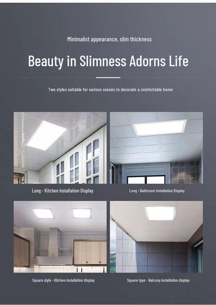 30x60 Integrated LED Ceiling Light - Kitchen & Bathroom Flat Panel 300x600