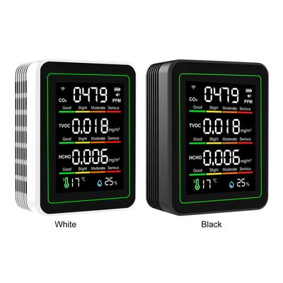 5-in-1 Indoor Air Quality Monitor Temperature Humidity Detector CO2 TVOC HCHO Tester Air Quality Detector for Home Office