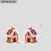 2D Flat 4-Pairs Cute Christmas Candy House Gnome Acrylic Dangle Earrings Festive Party Jewelry, Perfect Holiday Gift for Women