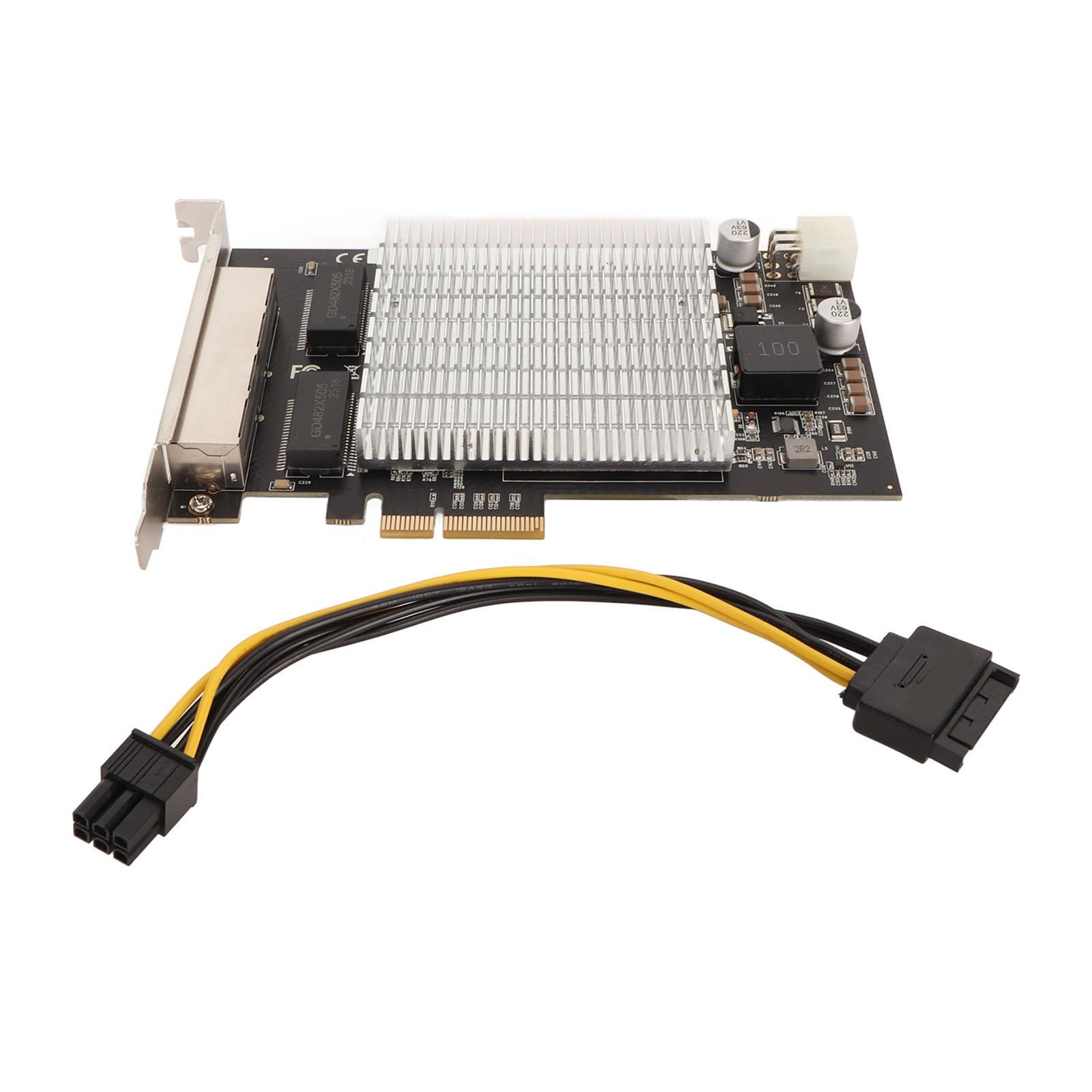 

PoE Network Card 4 RJ45 Ports PCIe Slot 2.5G 30W Over 328ft Distance Gigabit Ethernet Card for