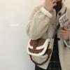 Retro Suede Faux Fur Crossbody Bag Women's Korean Winter New Lamb Hair Mini Square Bag Fashion All-in-one Commuter Shoulder Bag
