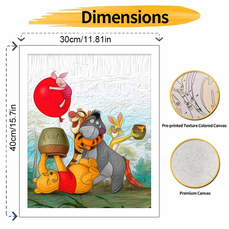Disney Winnie Pooh Painting Kit Canvas DIY Home Decor Gift