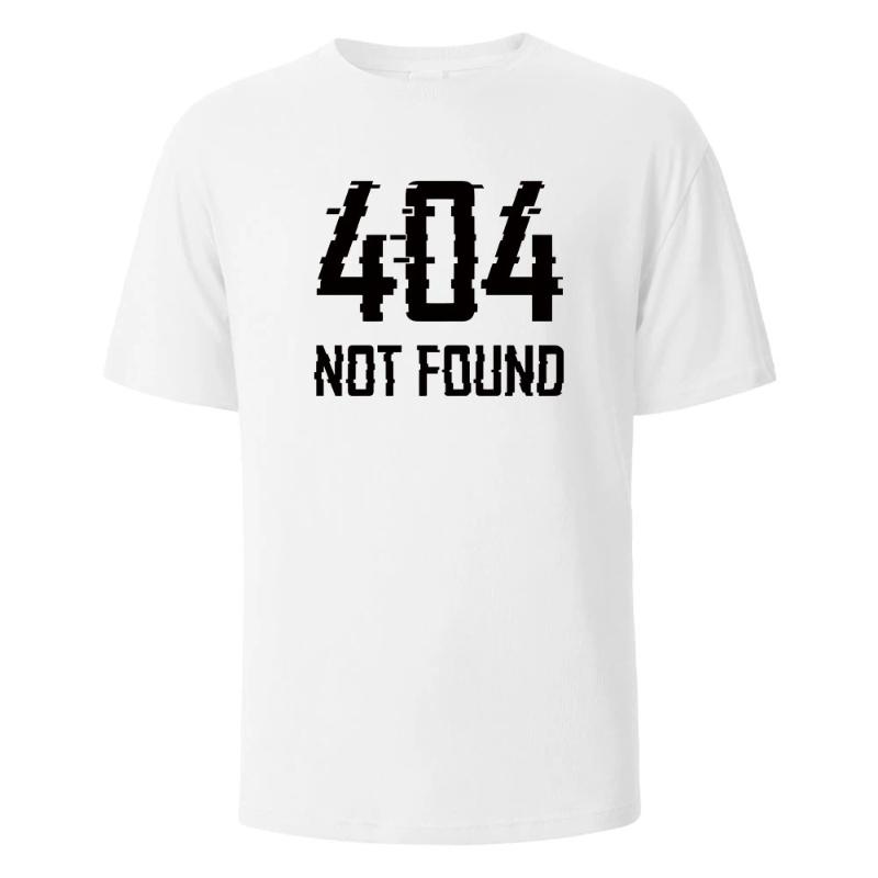 404Not Found Print T-Shirt Summer Tees For Men Women Cotton O-neck Oversize Casual Short sleeved Tops