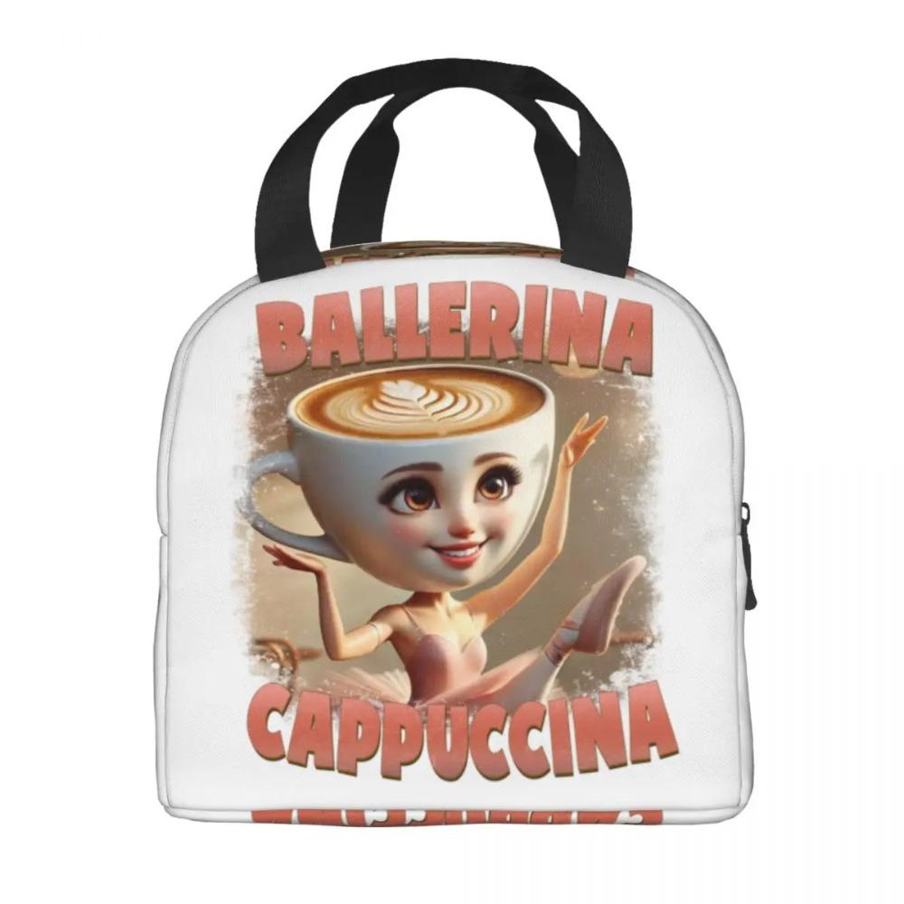 Benutzerdefinierte Ballerina Capuchina Italienisches Brainrot Tung Tung Tung Sahur Brotdose Damen Thermokühler Isolierte Brotdose für Schüler
