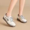 GKTINOO Women Sneakers 2025 Spring New Genuine Leather Loafers Women Casual Soft Soled Lace-up Women's White Shoes Large Size