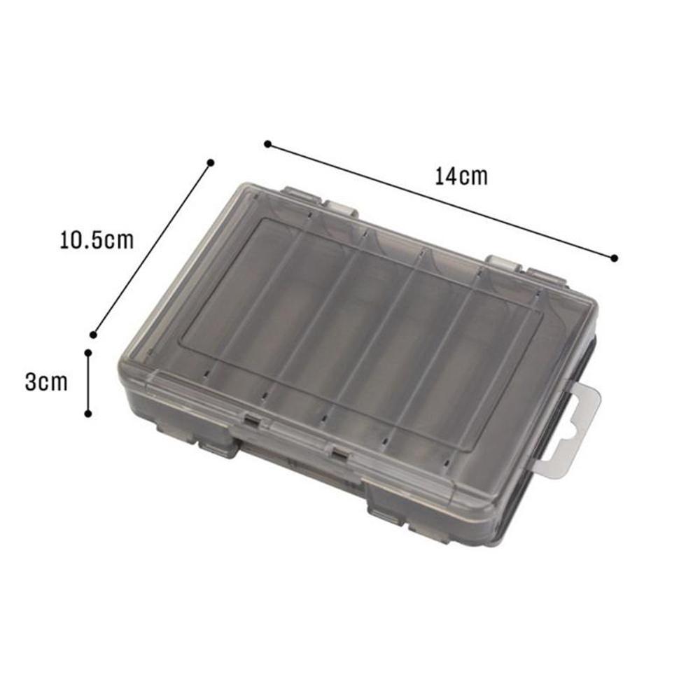 Baits Container Hook Case Lure Storage Box Fishing Tackle Box 12 14 Compartments Double Sided