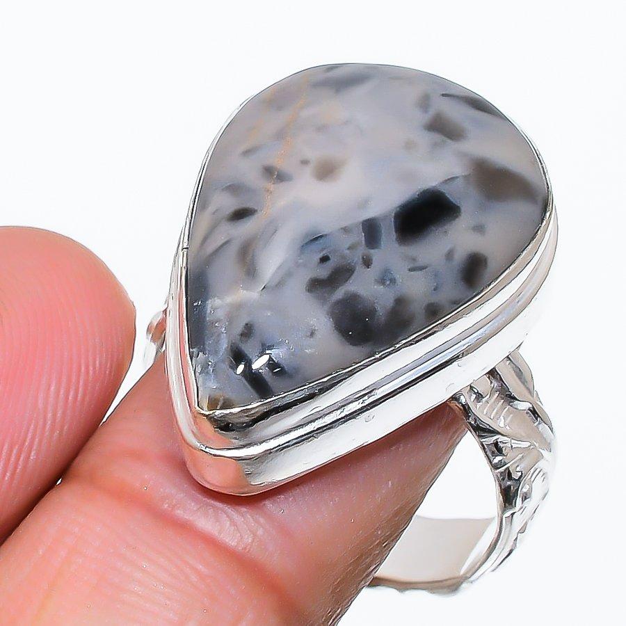 

Seraphinite Gemstone Handmade 925 Sterling Silver Jewelry Ring Size 9 SU-11026