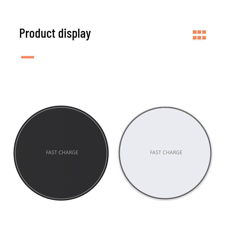 Round Wireless Charger Pad, Fast Charging 15W/30W/50W/100W, Compatible with Apple, Huawei, Samsung.