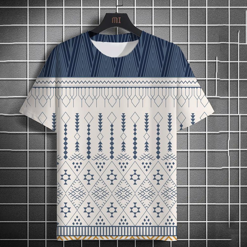 Men's T-shirt 3D printed antique bamboo forest print T-shirt casual street hip-hop short sleeved T-shirt men's home clothing top