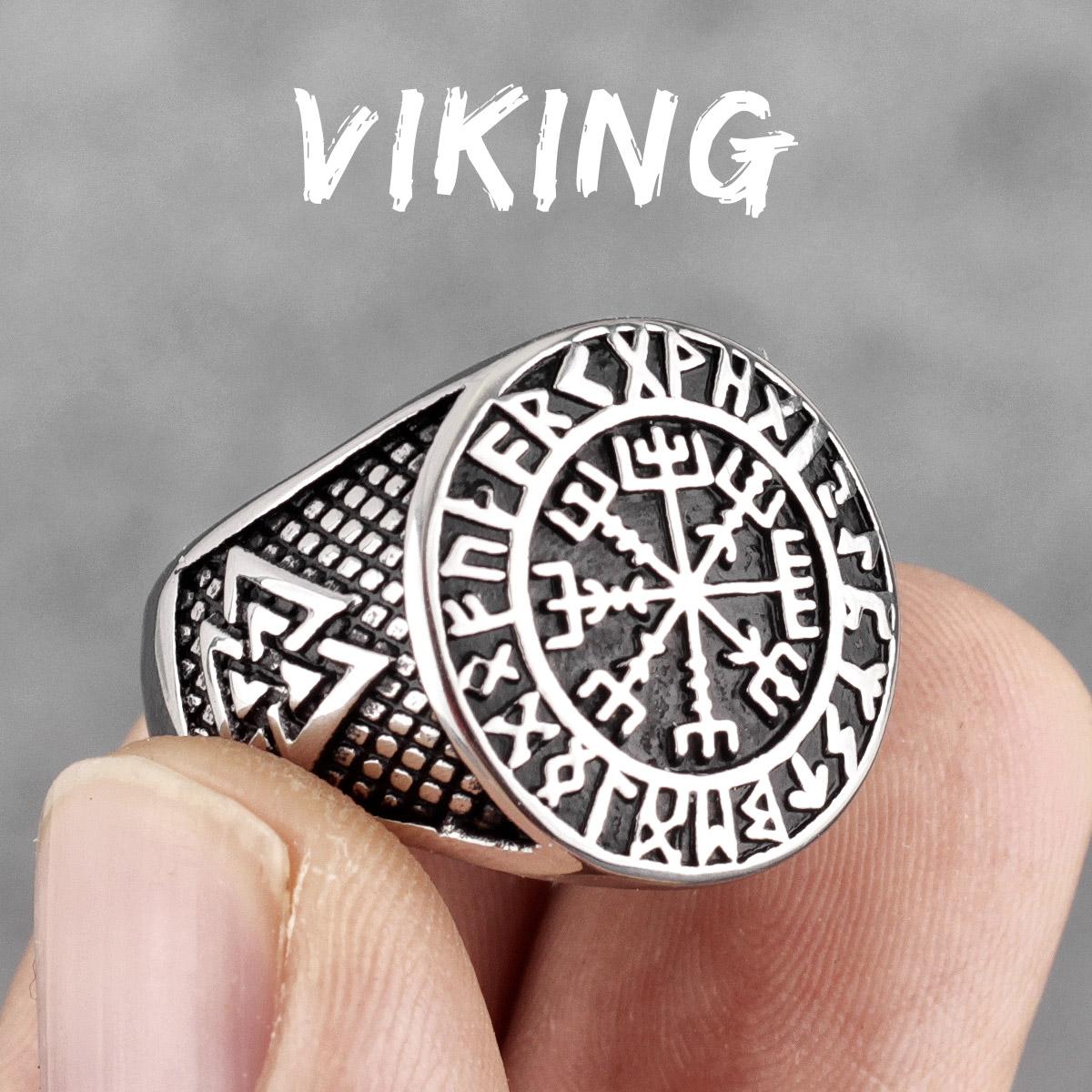 

Міф вікінгів Одін Трикутний символ Нержавіюча сталь Чоловічі кільця Панк Хіп-хоп для чоловіка Хлопця Ювелірні вироби Креативність Подарунок Опт 11