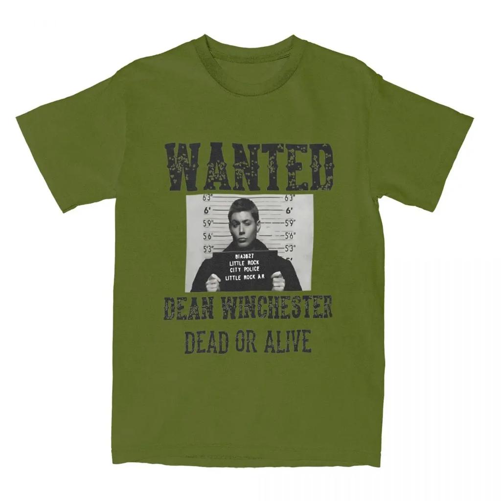 Dean Winchester Wanted Sign T Shirts Cotton Tops Summer Vintage Short-Sleeve T Shirt O Neck Fashion Loose Tshirt