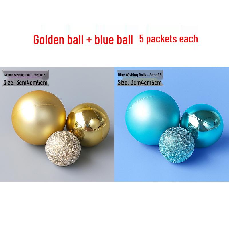 Valentine's Day & Birthday Cake Topper: Gold, Silver, and Colorful Transparent Wishing Balls Decoration