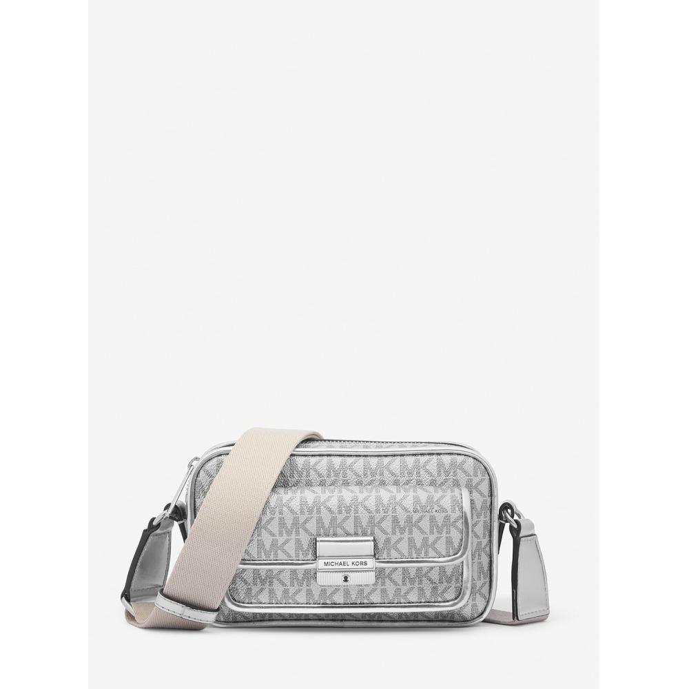 

Michael Kors Bradshaw Metallic Signature Logo Camera Bag Extra Small 35r5s2bc0m40 Silver F