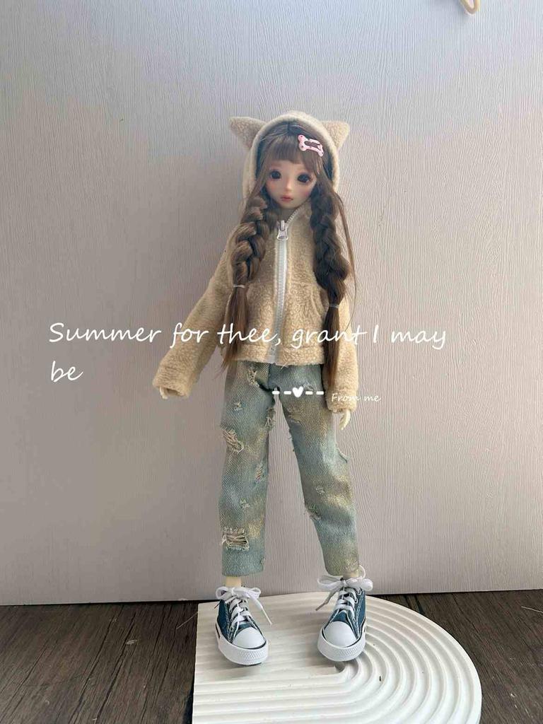 BJD doll clothes suitable for 1/4 size suspender lace floral dress set doll accessories (3 points)