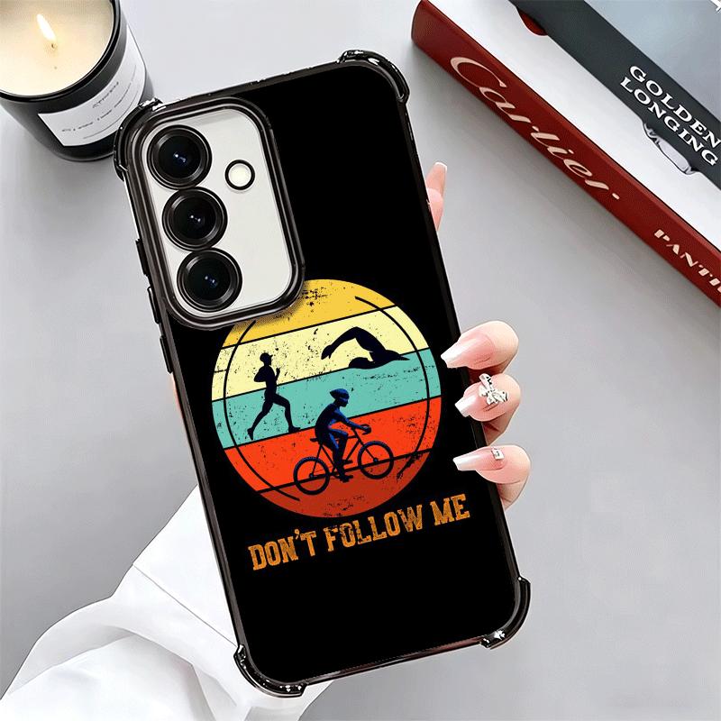 Triathlon Swim Bike Run Soft Phone Case For Samsung A17 A27 A07 A37 A57 A16 A56 A15 A55 A14 A54 A13 A53 A26 A36 A25 A35 A24 A34