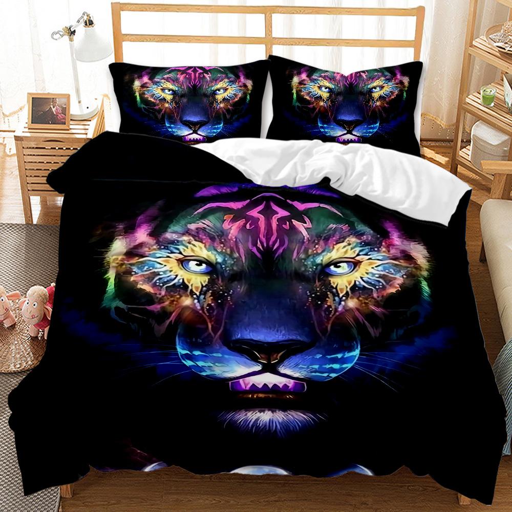 3D Wild Animal Print Brown Lion Duvet Cover Set. Available In Twin, Full, King, Queen Sizes
