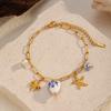 Ivanda Factory  Bracelet Jewelry Stainless Steel Marine Life Series with Tassel Conch Starfish Shell Bracelets Set