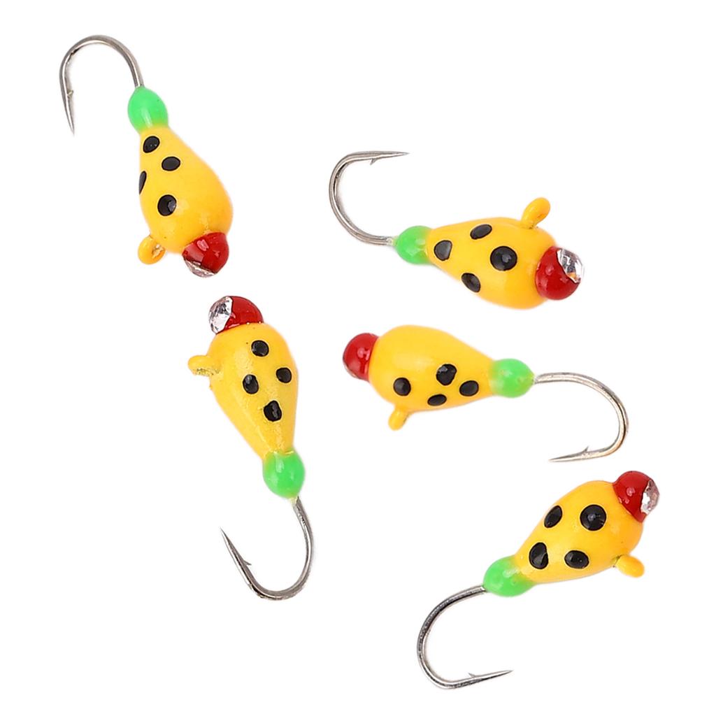 5 Pcs Ice Fishing Hooks High Carbon Steel Fishing Jigs Kit Winter Fishing Lures Head for Outdoor
