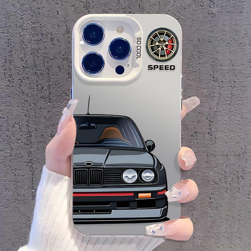 Color Silver Ins Wind Applies To Apple 14/13/12 Anti-drop Mobile Phone Case X Matte XSMAX Light Luxury Car Ipone16