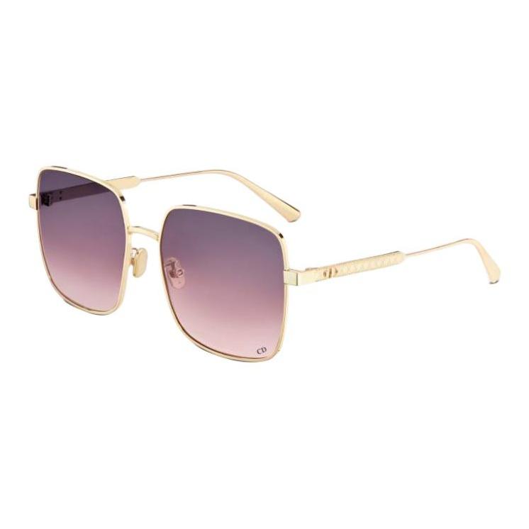 Dior Logo Decorated Square Sunglasses Women sunglasses Gold DCANS1UXR-B0G2