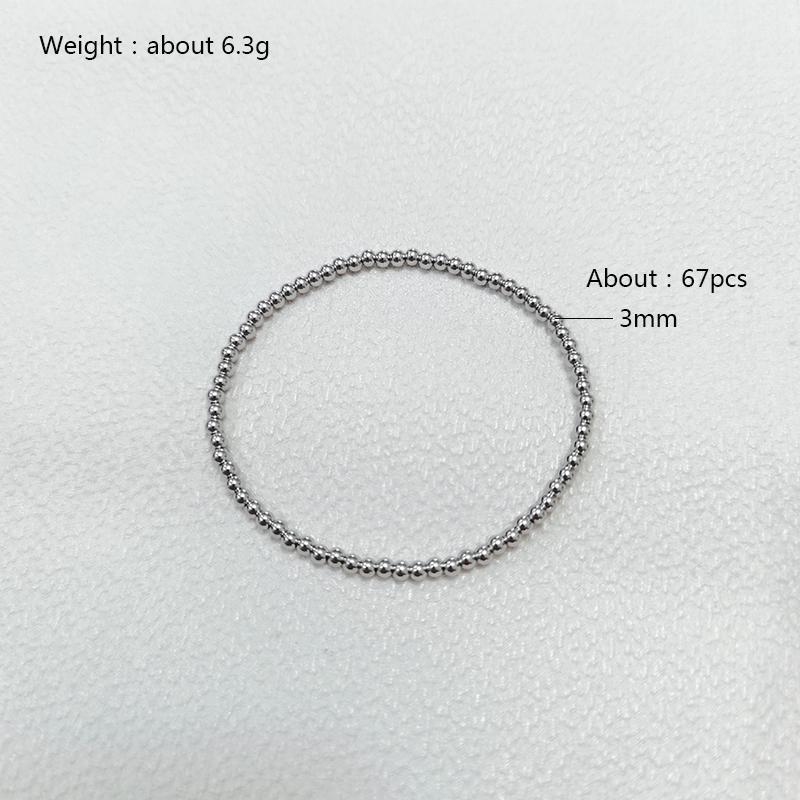 Fashion Jewelry Non Fading Waterproof Metal Ball Multiple Models Quality Smooth Solid Beads Elastic Stainless Steel Bracelets