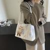 Large Capacity Shoulder Bag Women New Design Striped Tote Bag Nylon Underarm bag  Office Worker