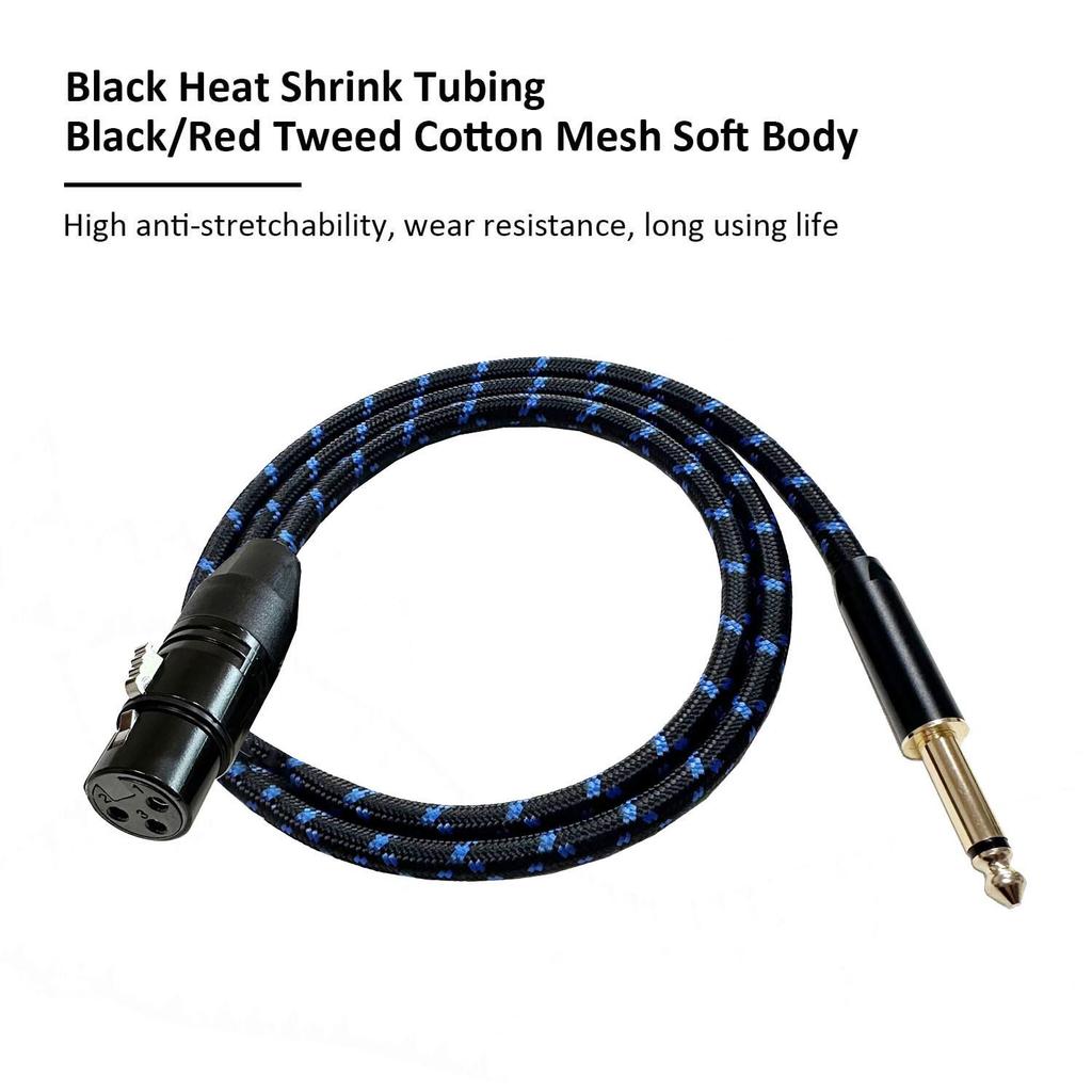 Kabel Mikrofonowy Zbalansowany 6,5 mm Dual Core do XLR Żeński