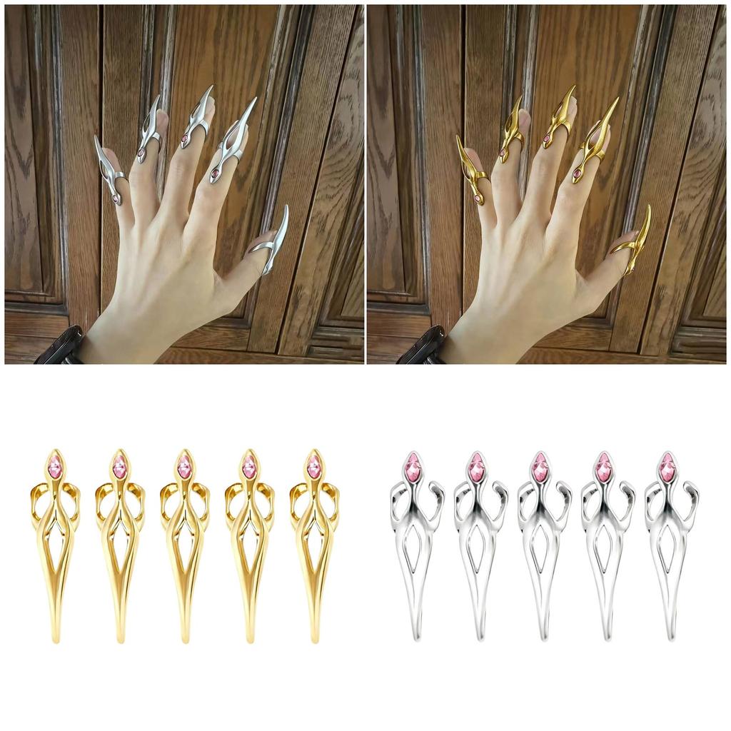 Sottocultura Gothic Punk Design Oscuro Lega Neutra Anello Dito Minoritario per Uomini e Donne Anelli per Unghie Anello Punta Dito